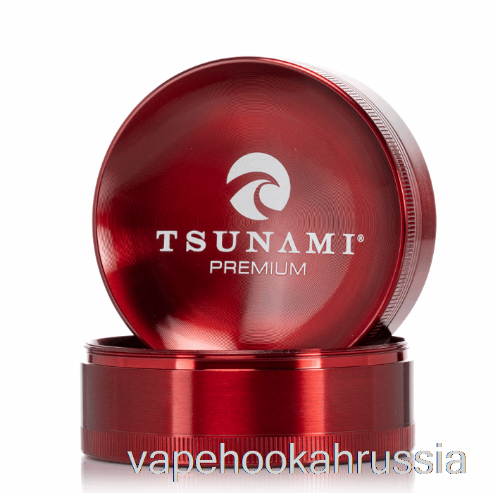 Vape Juice Tsunami 2,95 дюйма, 4-секционная кофемолка с затопленным верхом, красная (75 мм)